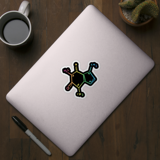 Rainbow Caffeine Molecule by KelseyLovelle